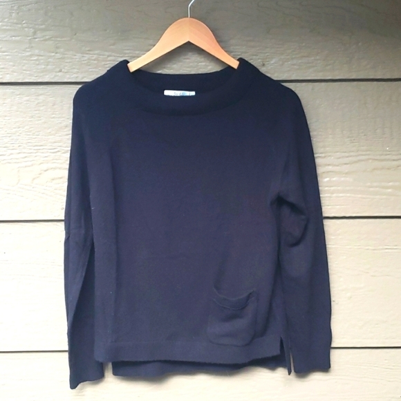 Boden MIA one pocket black wool & cashmere blend knit sweater women’s 6 - Picture 1 of 6